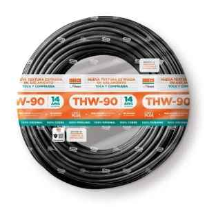 CABLE THW-90 +PLUS 14 AWG 450/750 V NEGRO