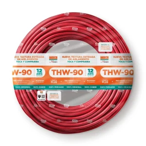 CABLE THW-90 +PLUS 12 AWG 450/750 V ROJO