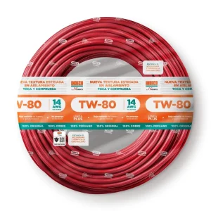 CABLE TW-80 +PLUS 14 AWG 450/750 V ROJO