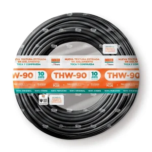 CABLE THW-90 +PLUS 10 AWG 450/750 V NEGRO