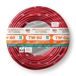 CABLE TW-80 +PLUS 12 AWG 450/750 V ROJO