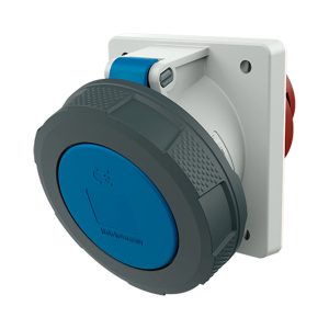 TOMA EMPOTRABLE 63AMP 3P+T 250V AZUL 9H IP67