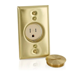 PLACA BRONCE SIMPLE C/TOMACORRIENTE TR.