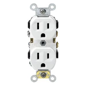 TOMA DOBLE EMPOTRABLE 2P+T 15A 125V BLANCO + PLACA