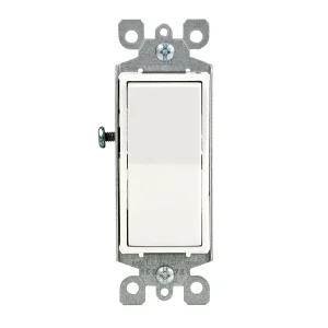 INTERRUPTOR UNIPOLAR SIMPLE DECORA 15A L/T 250V BLANCO + PLACA
