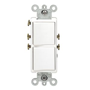 INTERRUPTOR DOBLE DECORA 15A 250V BLANCO + PLACA