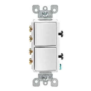 INTERRUPTOR DOBLE DECORA CONMUTACION 15A + PLACA