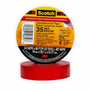 CINTA AISLANTE VINILICA SCOTCH 35 + 3/4″ X 20MTRS ROJO