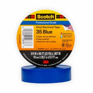 CINTA AISLANTE VINILICA SCOTCH 35 + 3/4″ X 20MTRS AZUL
