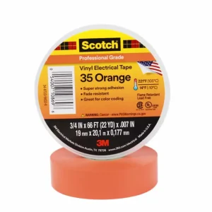 CINTA AISLANTE VINILICA SCOTCH 35 + 3/4″ X 20MTRS NARANJA