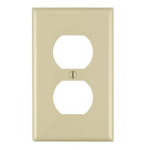 PLACA DOBLE NYLON P/TOMACORRIENTE MARFIL