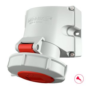 TOMA VISIBLE 32AMP 3P+N+T 415V ROJO 6H IP67