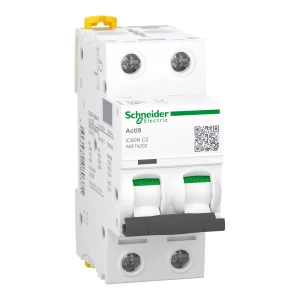INTERRUPTOR AUT. TERMOMAGNETICO PARA RIEL 2P 2A 230/400VAC 50/25KA IC60N CURVA C