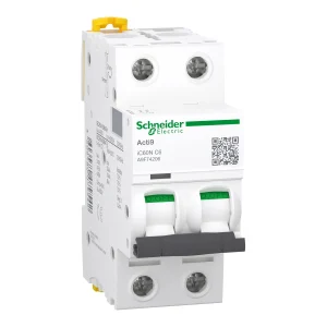 INTERRUPTOR AUT. TERMOMAGNETICO PARA RIEL 2P 6A 230/400VAC 20/6KA IC60N CURVA C