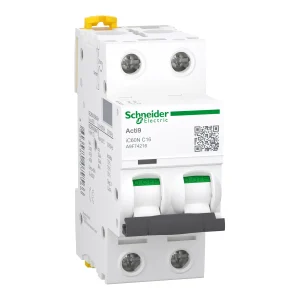 INTERRUPTOR AUT. TERMOMAGNETICO PARA RIEL 2P 16A 230/400VAC 20/6KA IC60N CURVA C