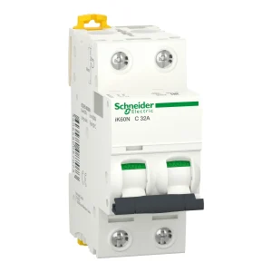 INTERRUPTOR AUT. TERMOMAGNETICO PARA RIEL 2P 32A 230/400VAC 10/5KA IK60N