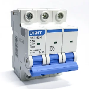 INTERRUPTOR AUT. TERMOMAGNETICO PARA RIEL 3P 50A 230VAC 6KA CURVA C