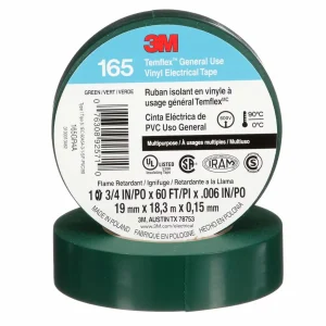 CINTA AISLANTE VINILICA TEMFFLEX 165 3/4″ X 18MTRS VERDE